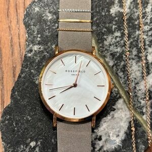 Rosefield Rose Gold and Gray Leather Women's Watch